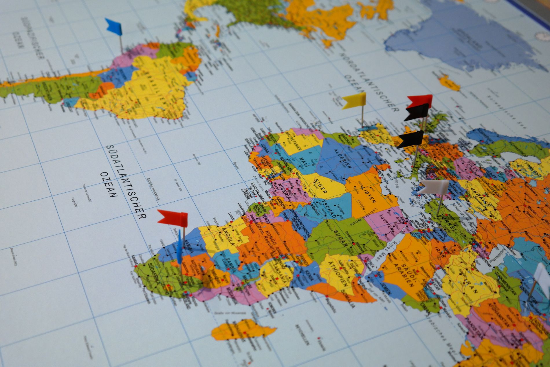 Atlas with Flags