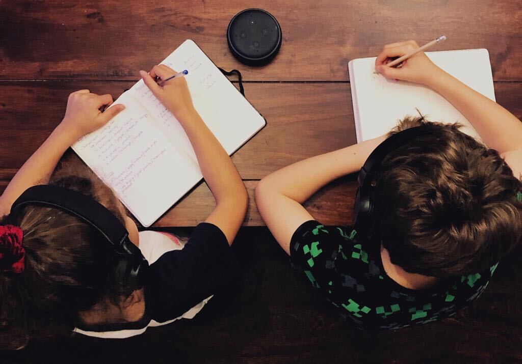 Children Working With Headphones