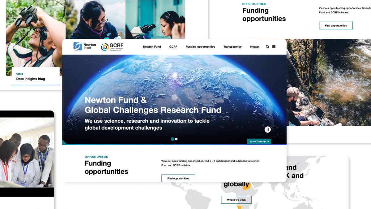 Newton Fund & GCRF Website Mockup