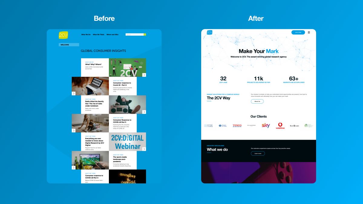 2cv Website Before and After