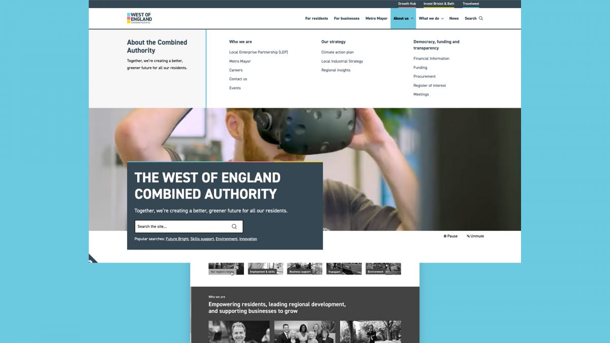West of England Combined Authority - Dynamic Header