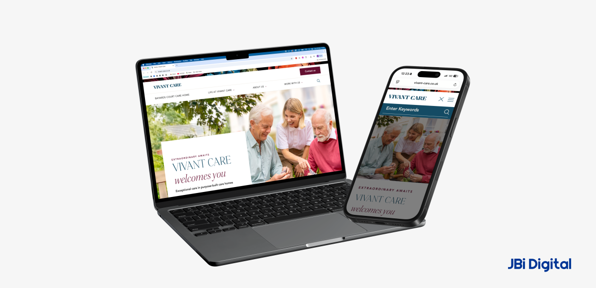 Vivant Care responsive mobile web design showcasing intuitive UX layout for care seekers.