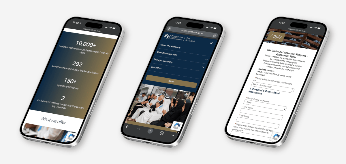 MBZAUI Academy Mobile UI Design